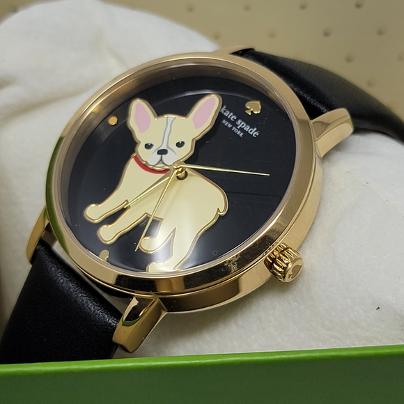 Kate Spade french bulldog watch (black)